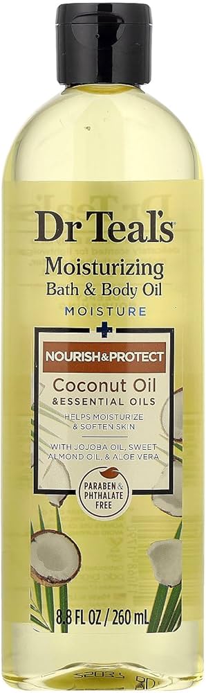 Dr. Teal's Moisturizing Bath & Body Oil Nourish & Protect Coconut Oil & Essential Oils 8.8Fl.oz