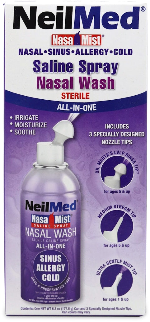 NeilMed Nasal Mist Saline Spray Nasal Wash 6.3oz