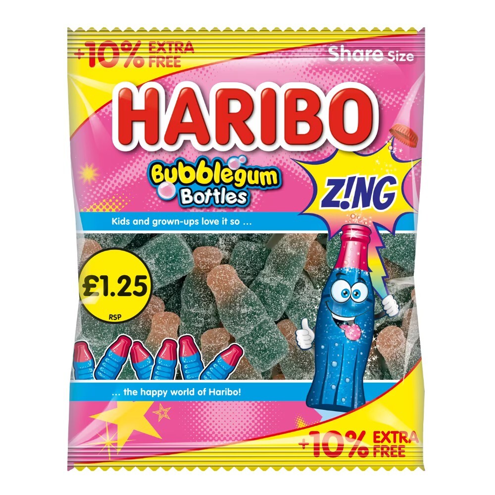 Haribo Bubblegum Bottles Zing Gummy