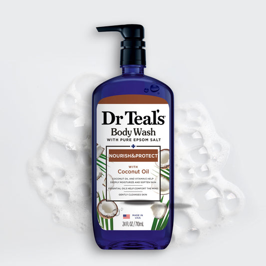 Dr.Teal's Body Wash With Pure Epsom Salt Nourish & Protect with Coconut Oil 24Fl.Oz