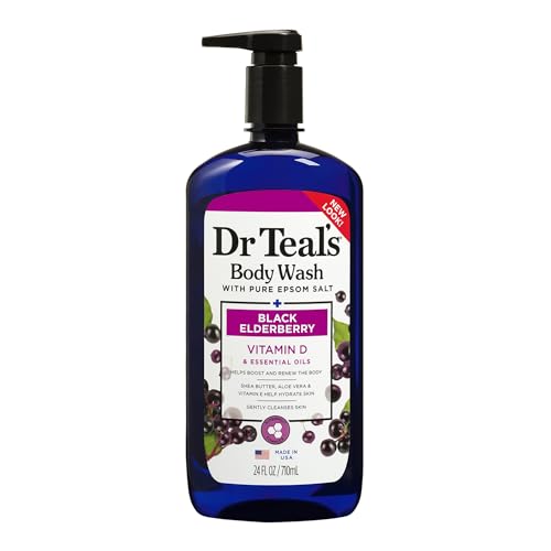 Dr.Teal's Body Wash with Pure Epsom Salt Black Elderberry Vitamin D & Essential oils 24FL OZ