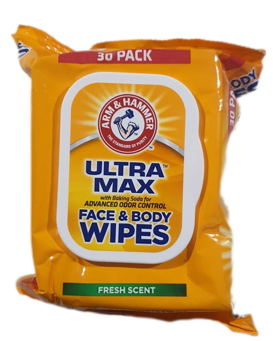 A&H Ultra Max Face & Body Wipes Fresh Scent 30s