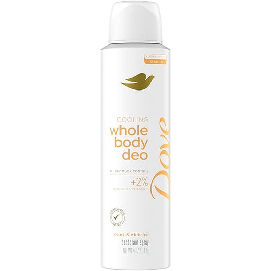 DOVE WHOLE BODY DEO PEACH & WHITE TEA 4OZ