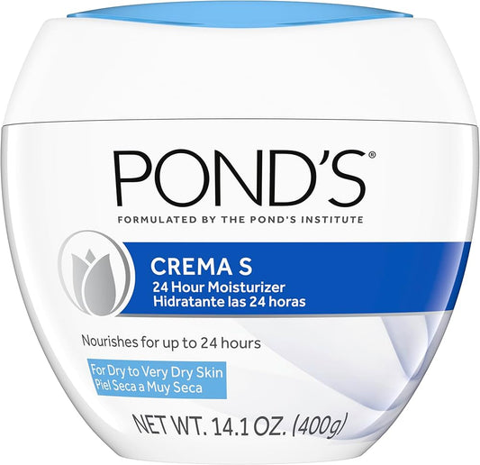 Ponds Crema S 24 Hours Moisturizer for Dry to Very Dry Skin 14.1oz