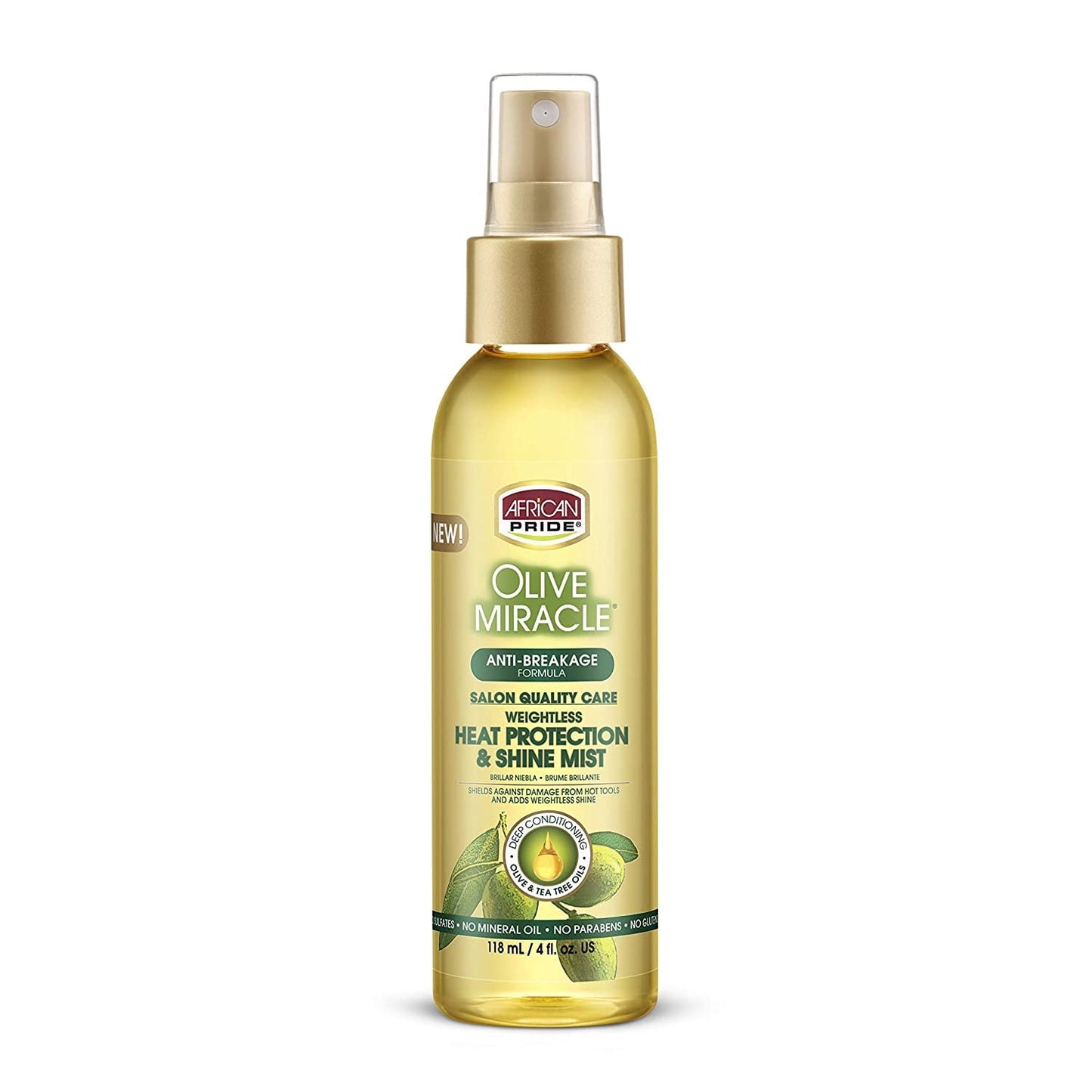 African Pride Olive Miracle Heat Protection & Shine Mist 4fl oz