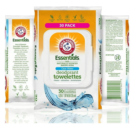 A&H Essentials Deodorant Towelettes 30ct