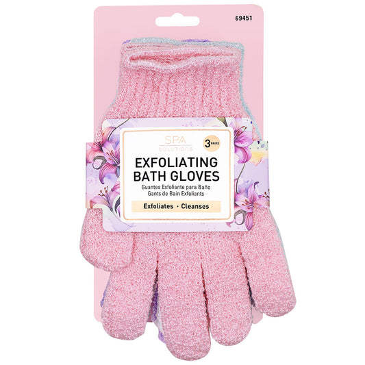 Cala Exfoliating Bath Gloves 3pk