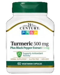 21st Century Turmeric 500mg Plus Black Pepper Extract Capsules 60s