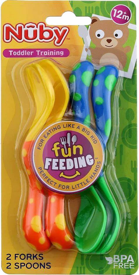 NUBY FUN FEEDING FORKS & SPOONS